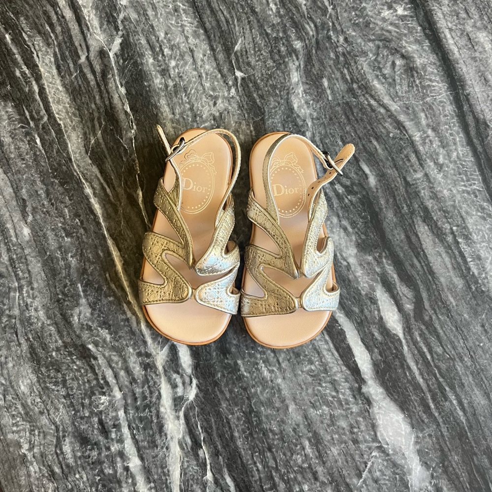 Christian Dior Cannage Leather Baby Sandals